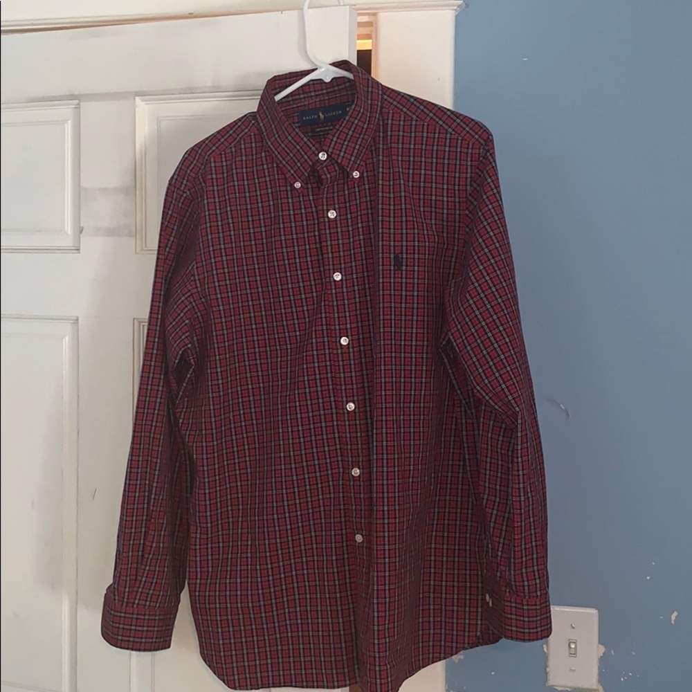 Vintage 90’s button up Ralph Lauren polo